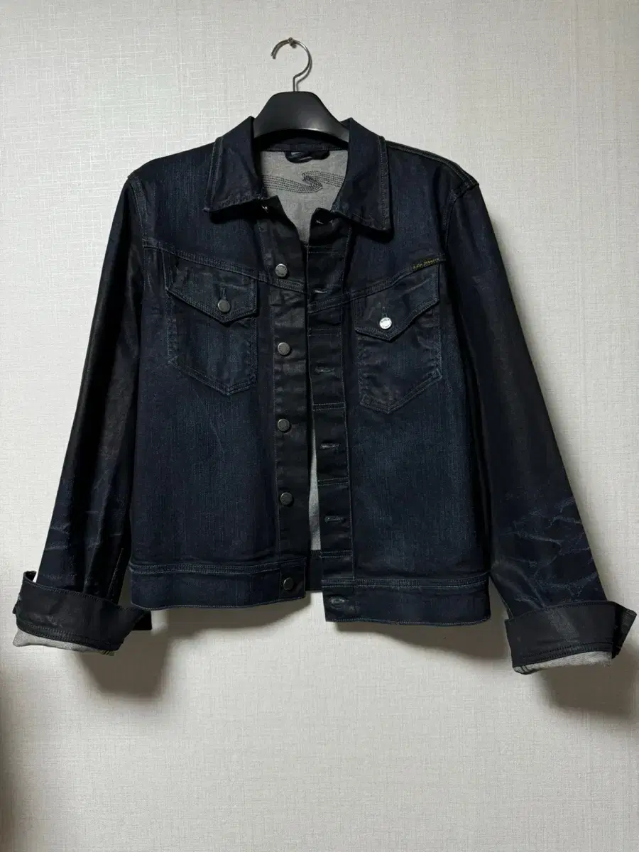 누디진 conny organic black on indigo 자켓