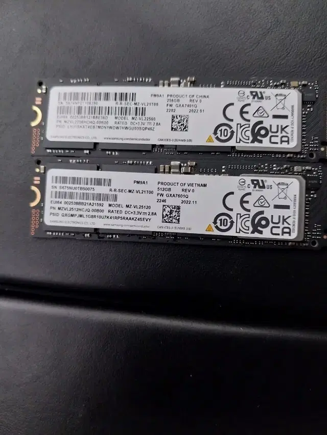 삼성정품 M.2 SSD PM9A1 512G 256G 싸게 팔아요