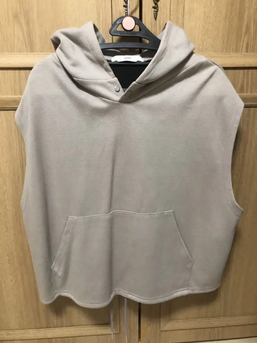 Cotton Hooded Vest in Gray