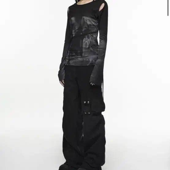 Nache STRAP CARGO PANTS BLACK 2사이즈