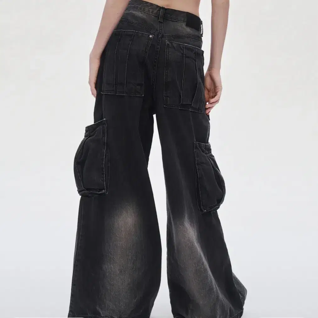 트리밍버드 Denim Cargo Pants [ Black ]