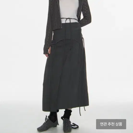 카셀 2 WAY LAYERED WRAP DRESS 차콜