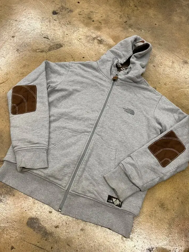 [genuine/95] north face hoodie zip-up gray