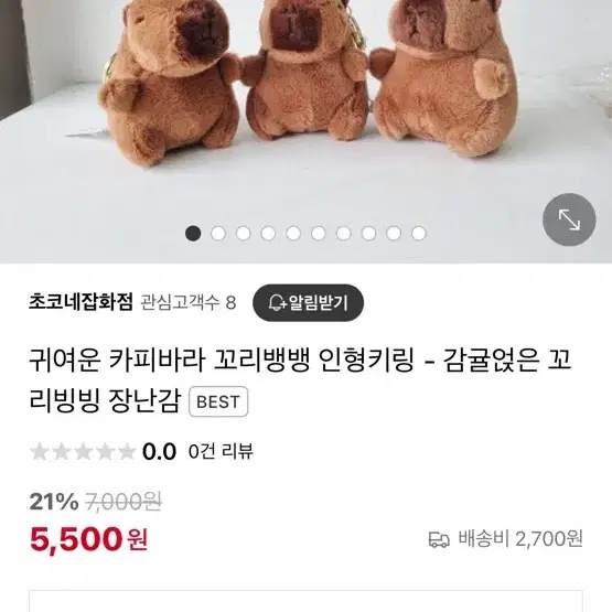 카피바라 키링고리 인형