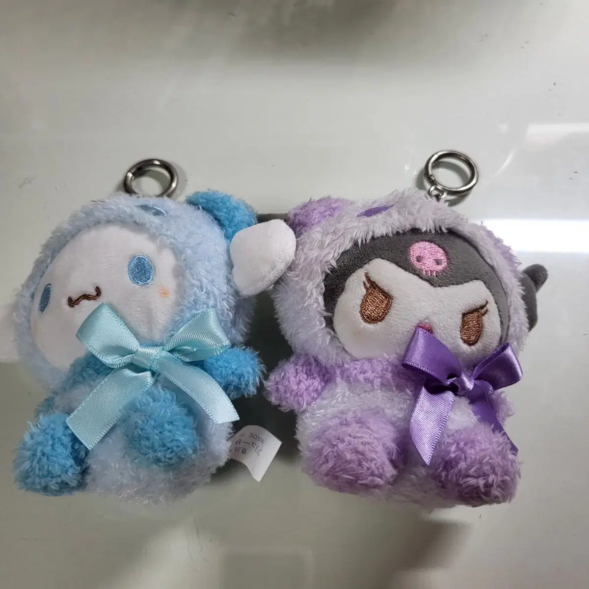 Kuromi panda mascot doll. Sinamorol panda mascot doll keyring Keyring