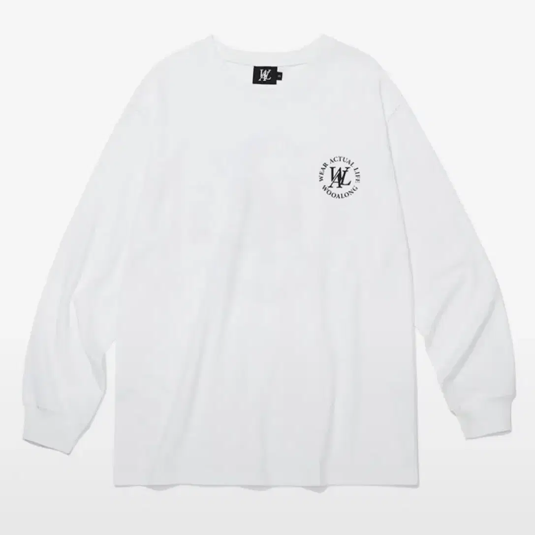 우알롱 Flor logo long sleeve 화이트 롱슬리브