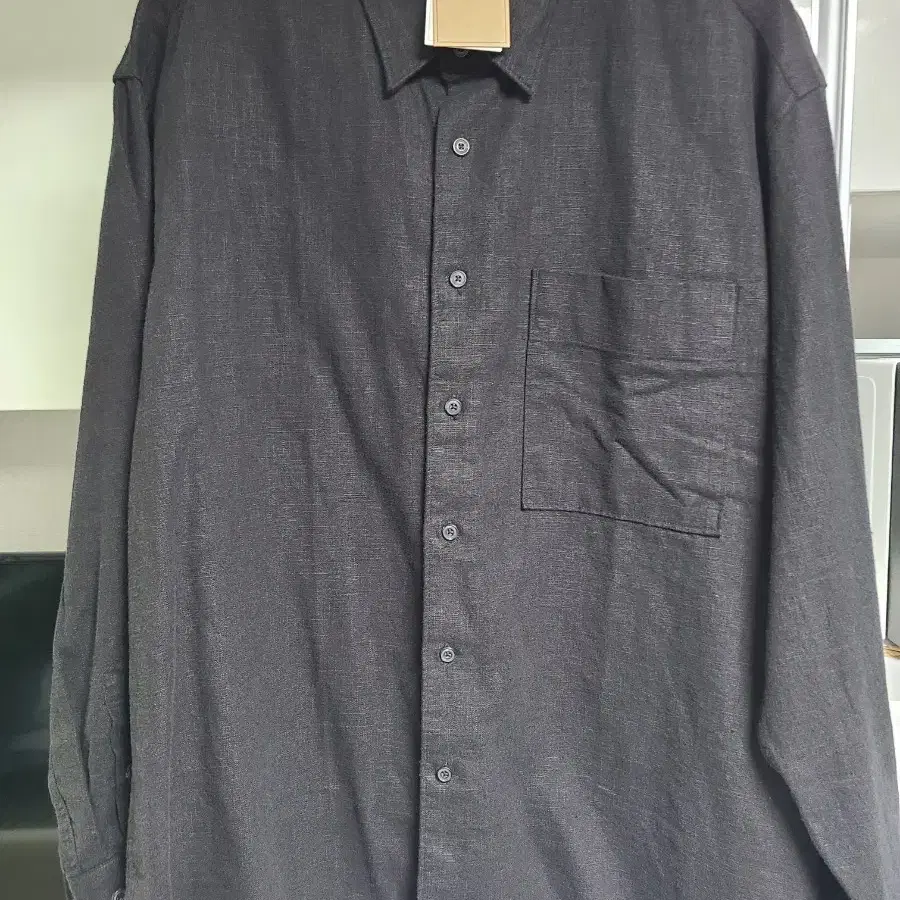 프리즘웍스 린넨셔츠 블랙 LINEN RELAXED SHIRT_ BLACK