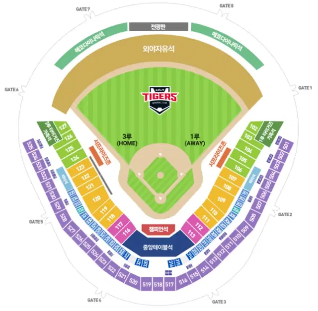 9월25일 수요일 광주 기아타이거즈 외야잔디석 2인 2연석