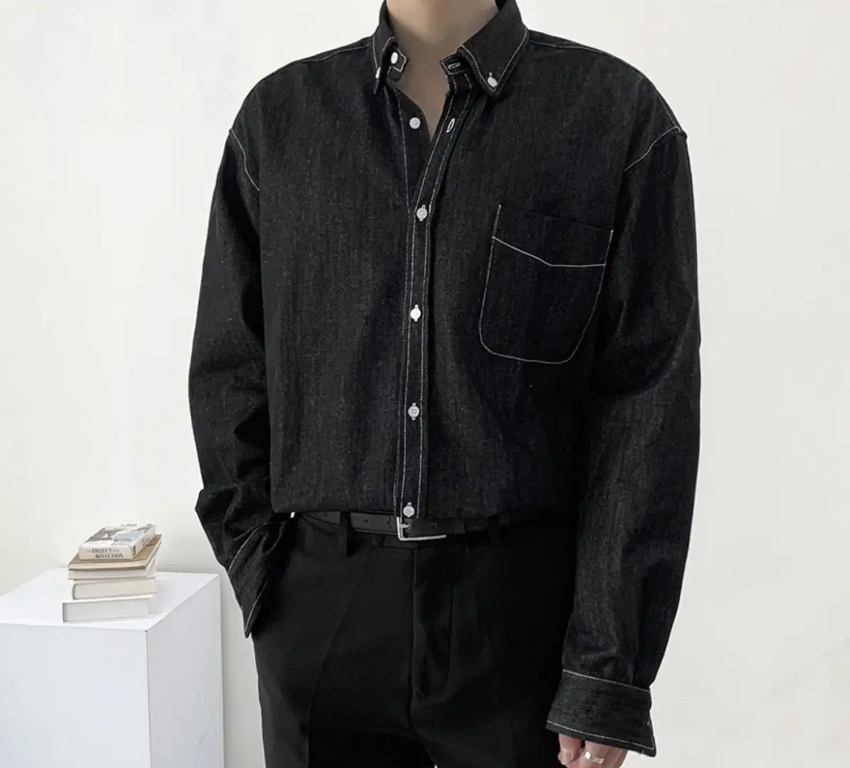 Raw denim shirt