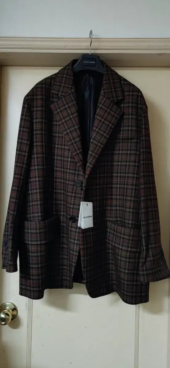 Solid Homme Overfit Wool Check Blazer Sale