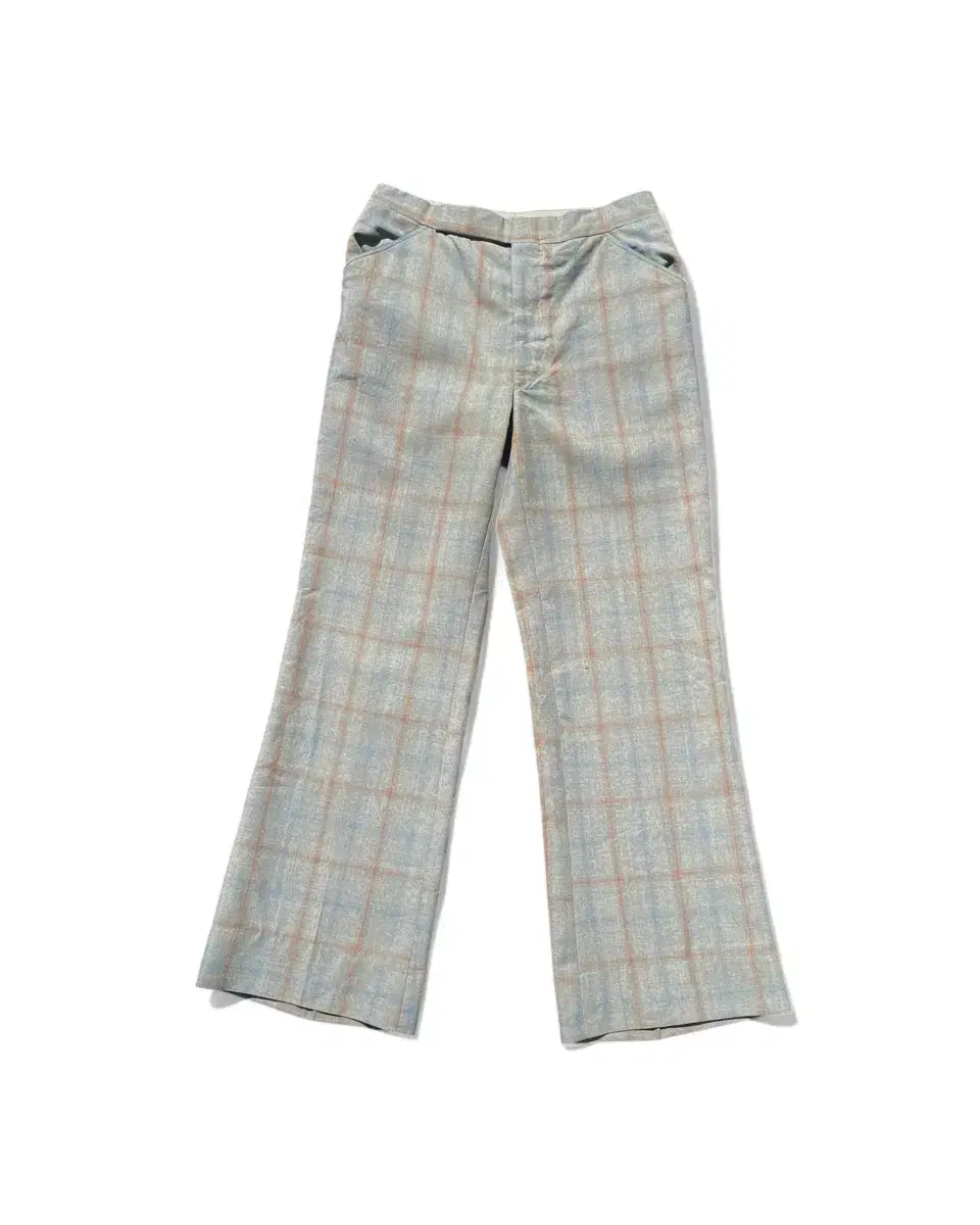 70's Vintage Check Wool Flare Slacks