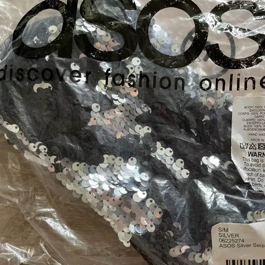 (새상품) ASOS 실버 세퀸 삭스 양말 (s/m사이즈)