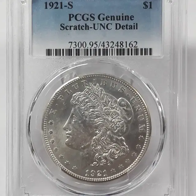 1921년 S 미국 모건 1달러 PCGS UNC 디테일 미사용 은화