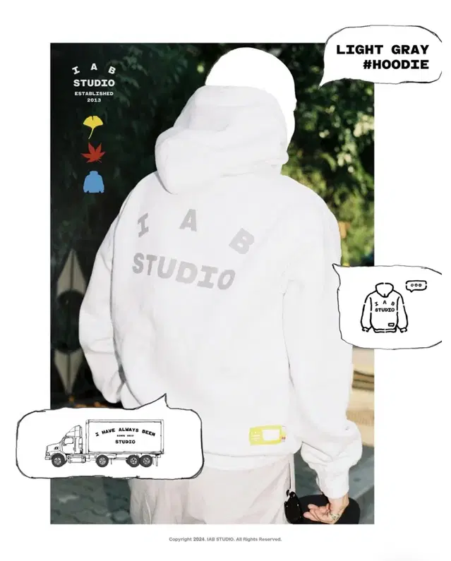 IAB STUDIO 24 Light Gray Hoodie (GRAY)