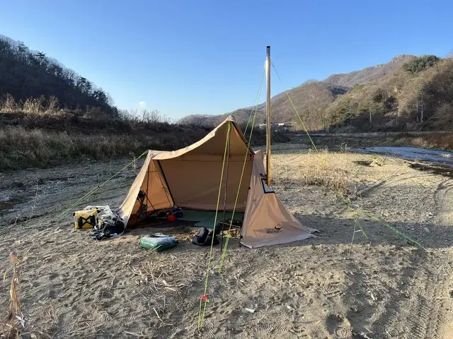 A텐트 첼트반 TC면 연통홀잭 있음 사막색 샌드컬러