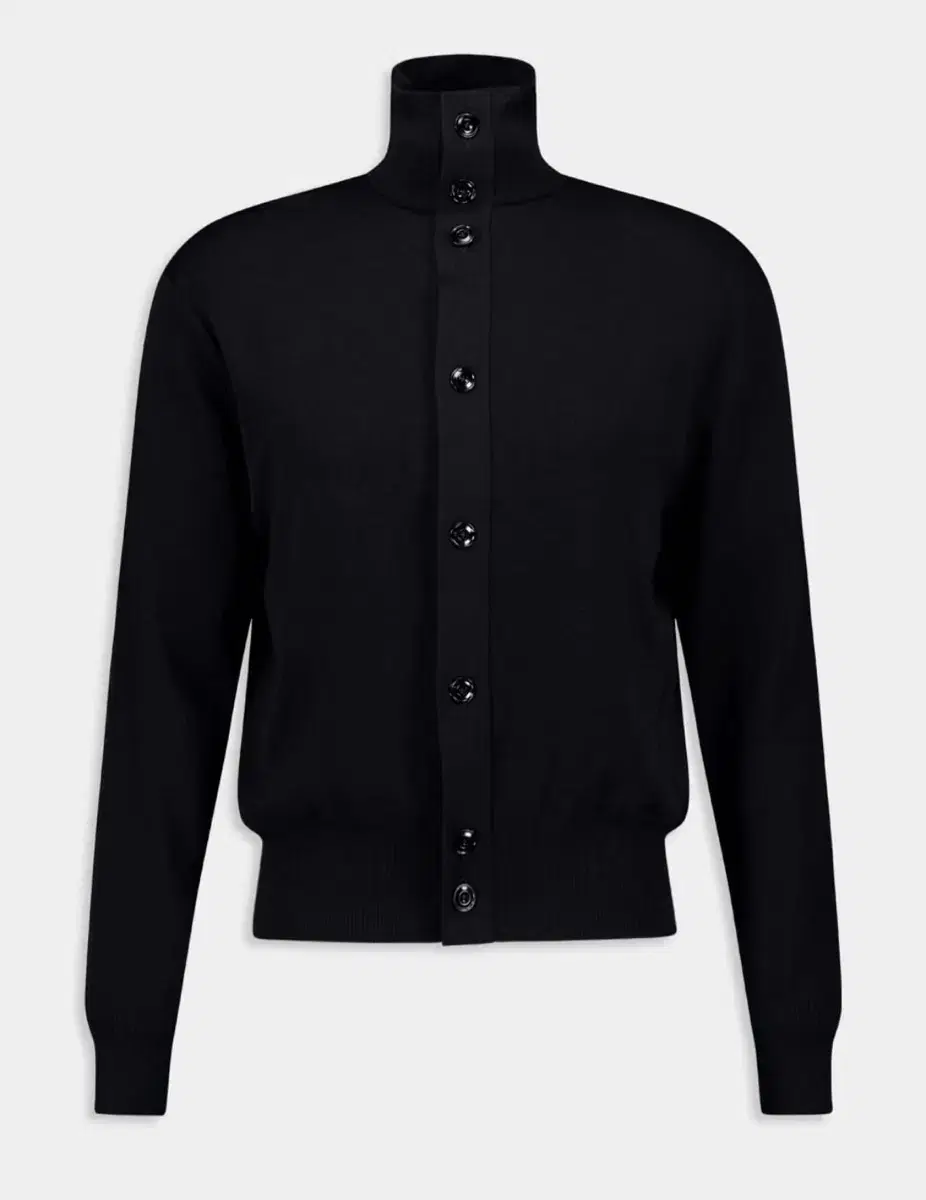 (L)Lemaire High Neck Cardigan Black