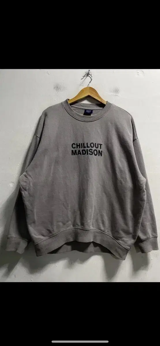 100-105 SPAO Pigmented Gray Loose Fit Sweatshirt Tops Genuine