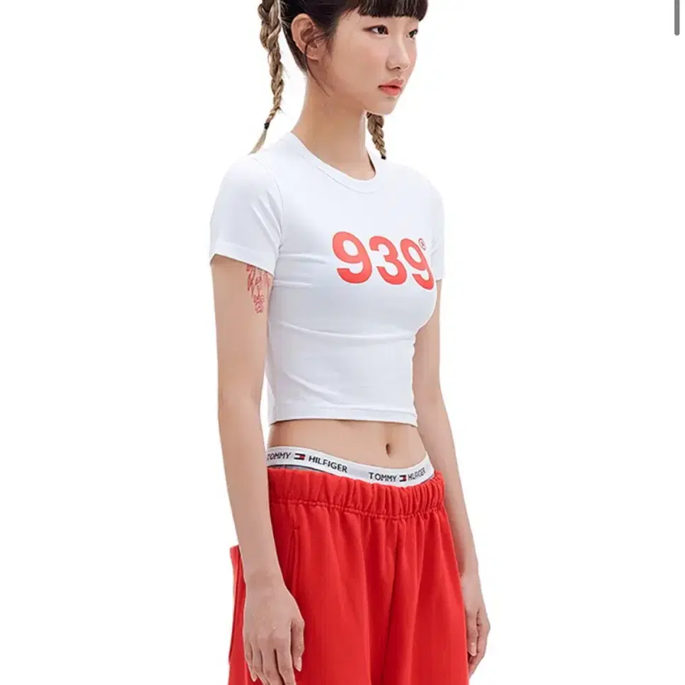 아카이브 볼드 반팔 크롭 티셔츠 939 LOGO CROP TOP (WH