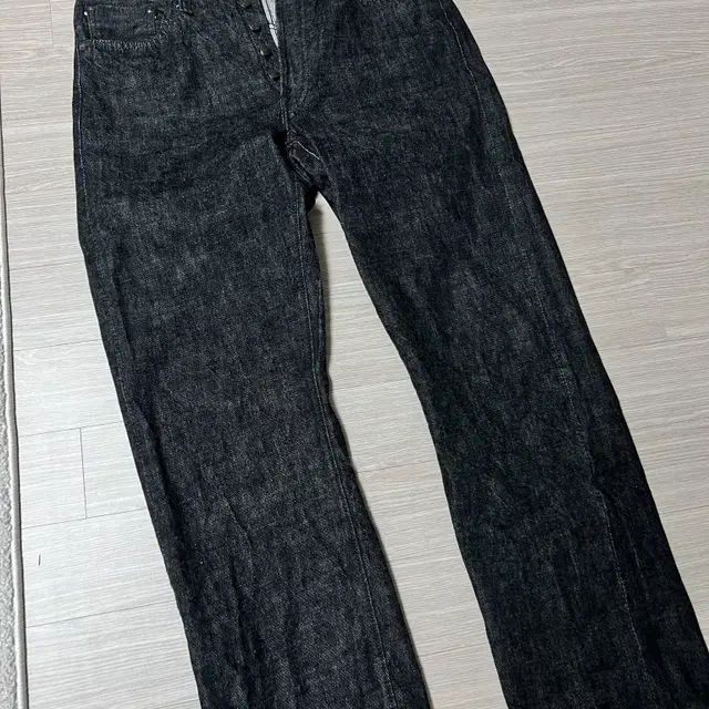 풀카운트 1101BK Straight Denim Black x White