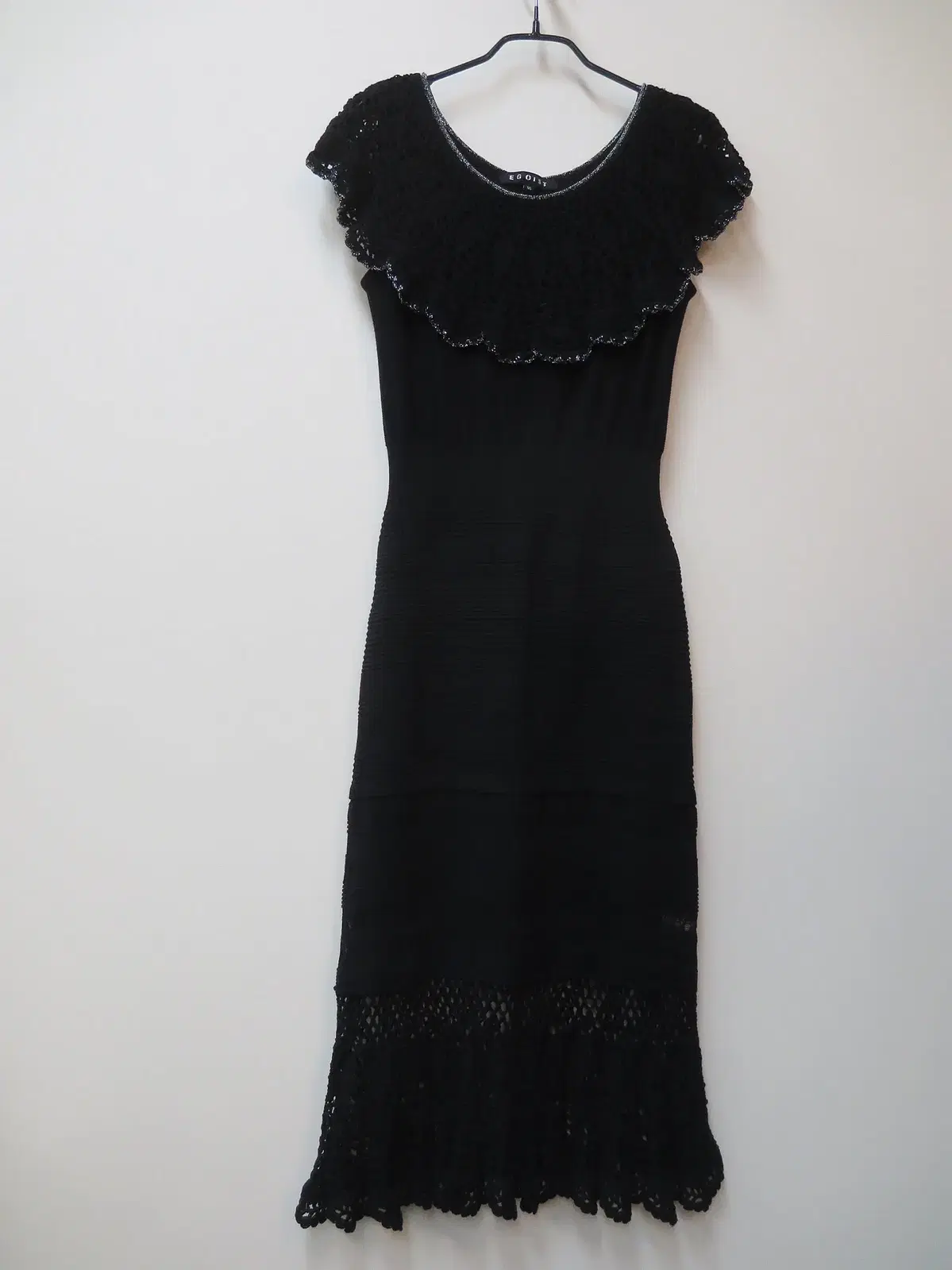 EGOIST Black Ruffle Knit ONEPIECE