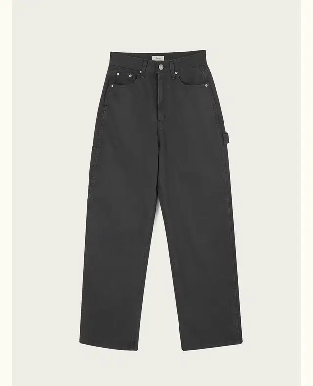 리본빗 Carpenter Cotton Pants - Chacoal