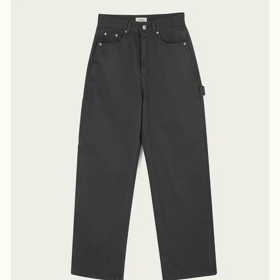 리본빗 Carpenter Cotton Pants - Chacoal