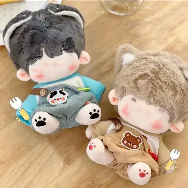 20cm  상의+멜빵 세트 솜인형 옷 양도합니다