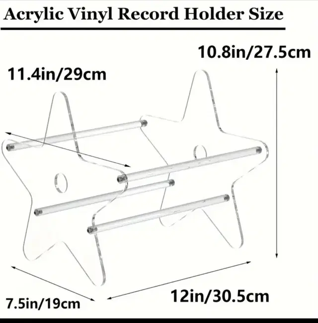 별모양 레코드판 수납대 cd보관함아크릴수납만화책정리인테리어