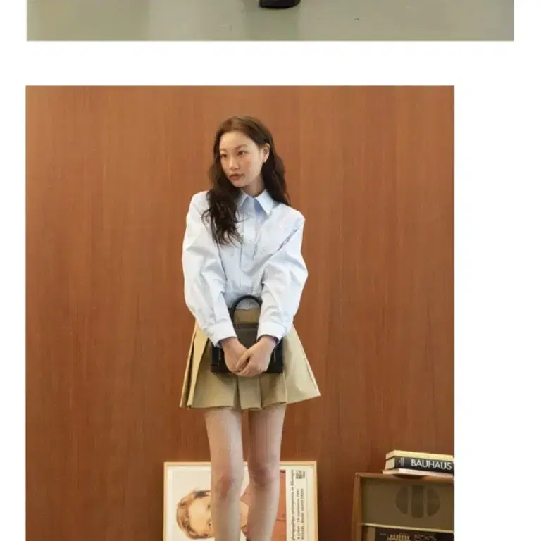 급처) 4.일구구일 snap pleats wrap skirt(beige)