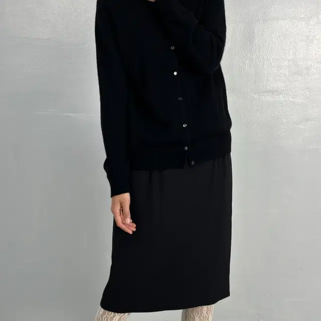 Tomaso Stefanelli black wool blend skirt