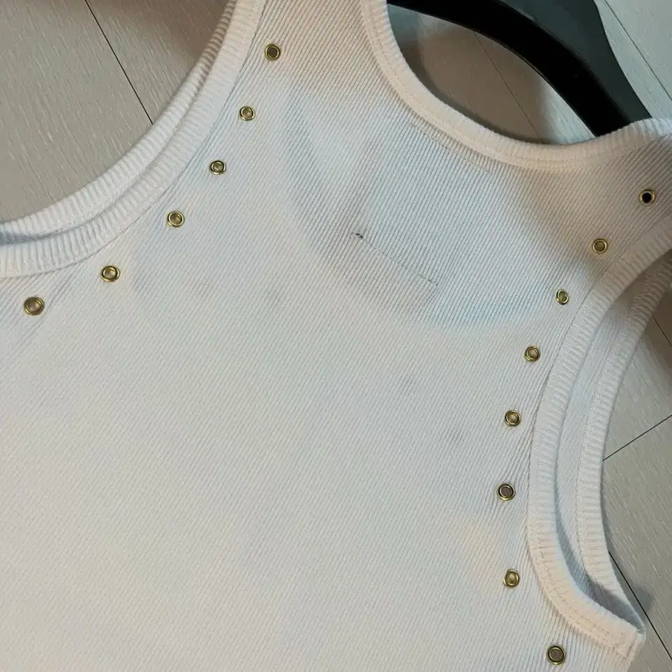 Midas Gold Embroidered Eyelet Rib Tank T