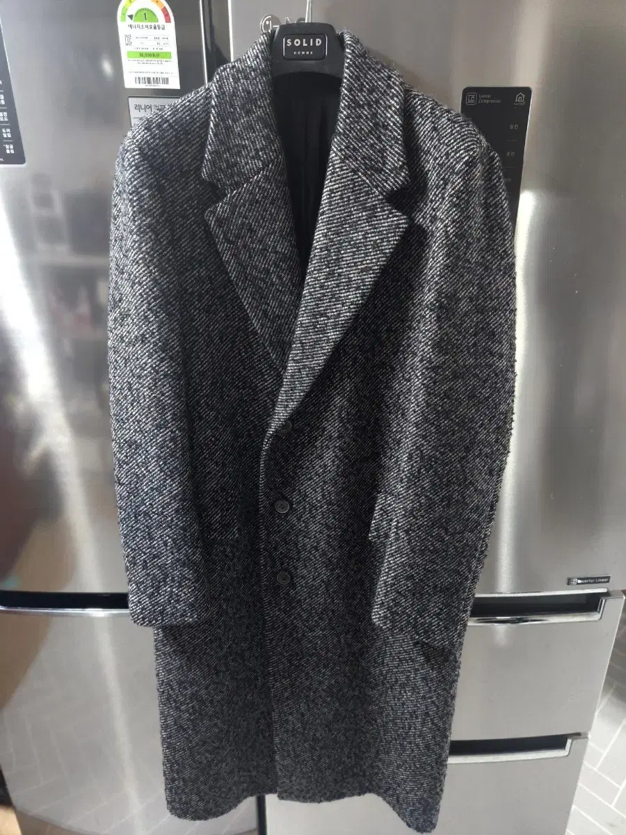 Solid Homme / Tweed Long Coat / 46