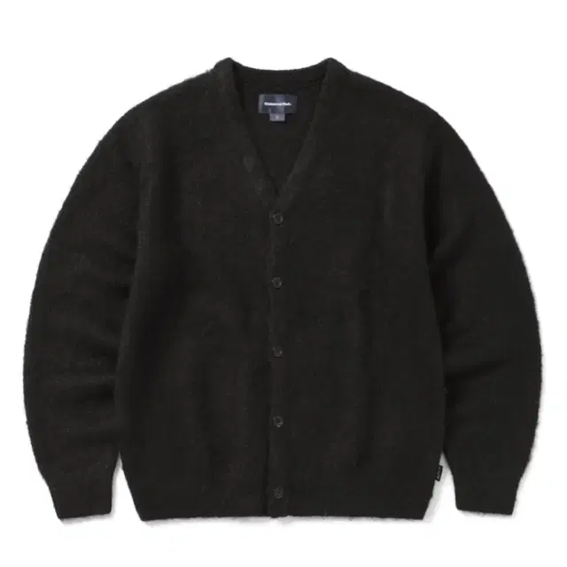 Hairy knit cardigan black