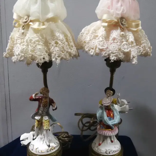 Italy capodimonte metal lamp