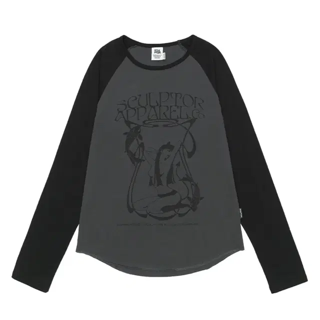 스컬프터 devil reglan l/s tee charcoal/black