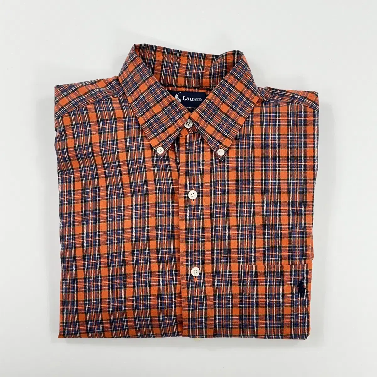 (CT359) S~M Polo Big Shirt Check Long Sleeve Shirt.Polo