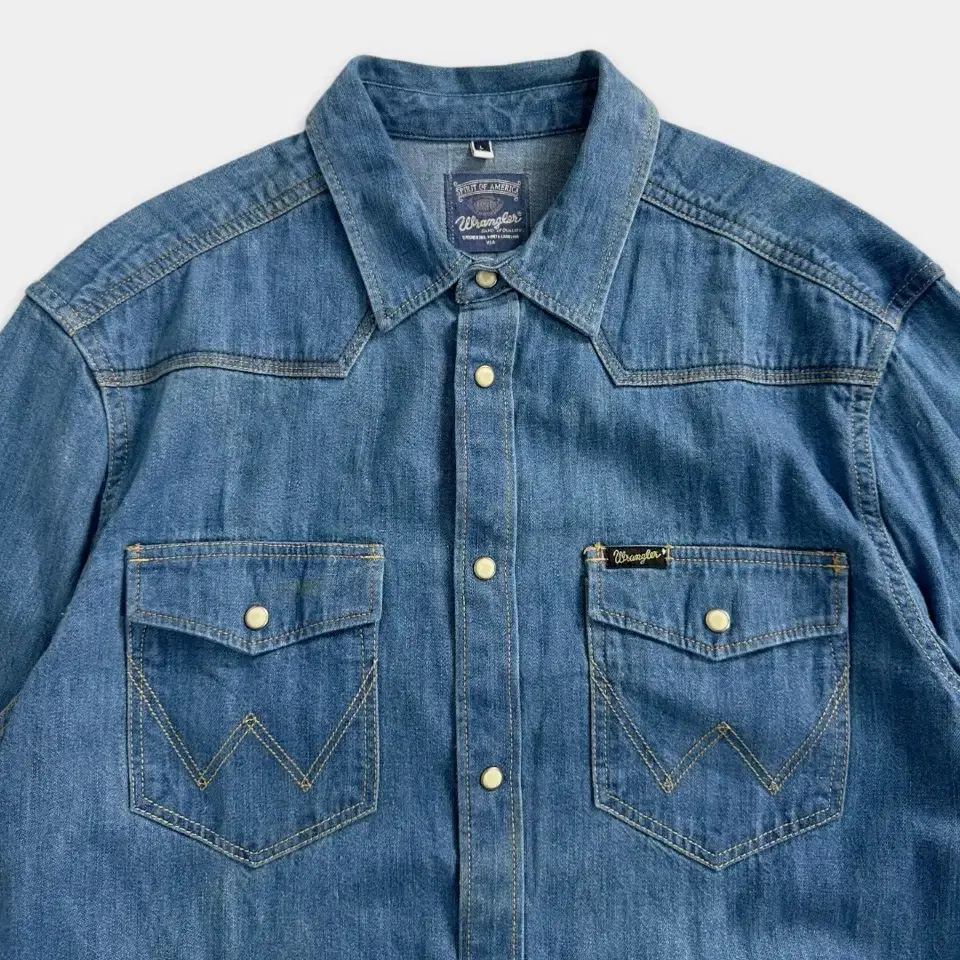 vintage wrangler western denim shirt