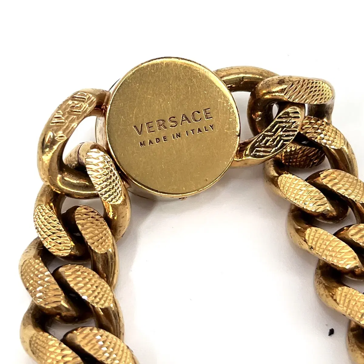 [풀구성] 베르사체 VERSACE 메두사 메달리언 체인 링크 금장 팔찌