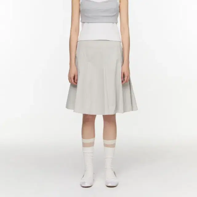 Poti 포티 label pleats skirt 라벨 플리츠 스커트