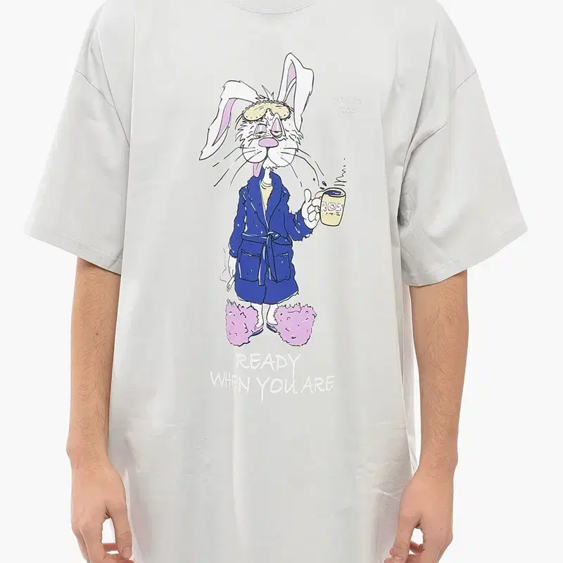 MARTINE ROSE OVERSIZED BUNNY T-SHIRT WIT