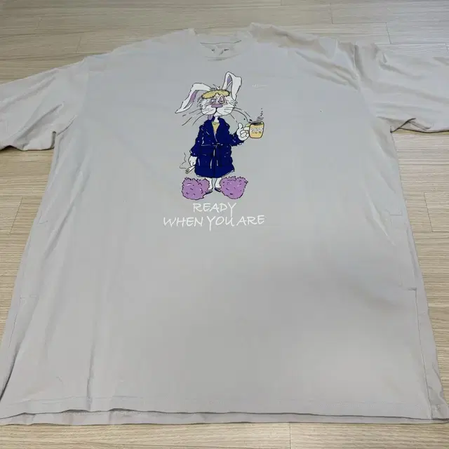 MARTINE ROSE OVERSIZED BUNNY T-SHIRT WIT