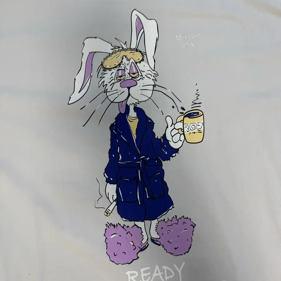 MARTINE ROSE OVERSIZED BUNNY T-SHIRT WIT