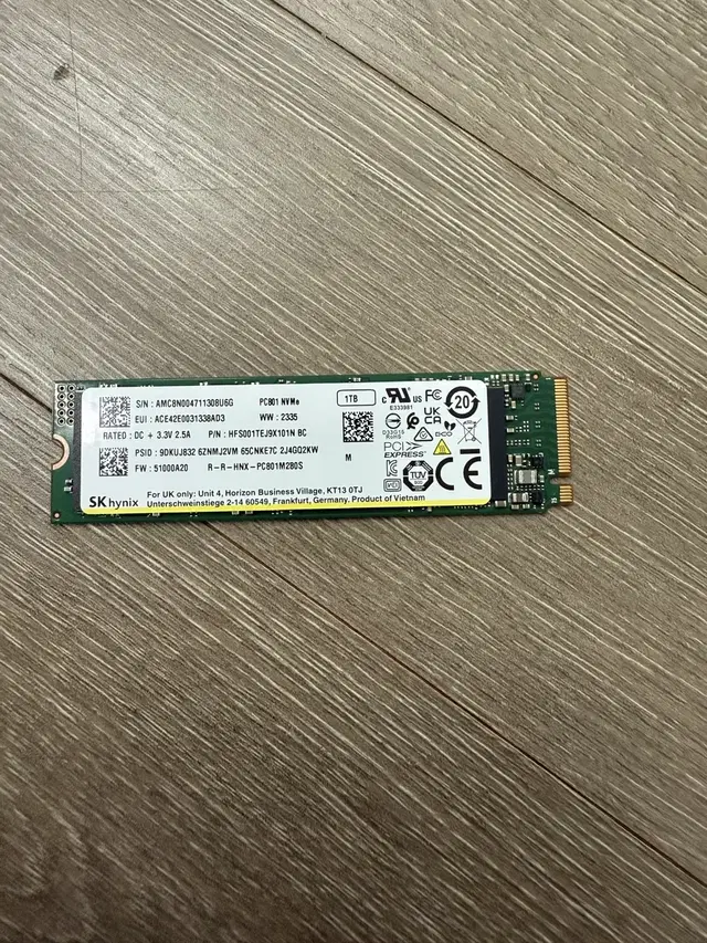 Sk하이닉스 pc801 nvme ssd 1T 판매 합니다