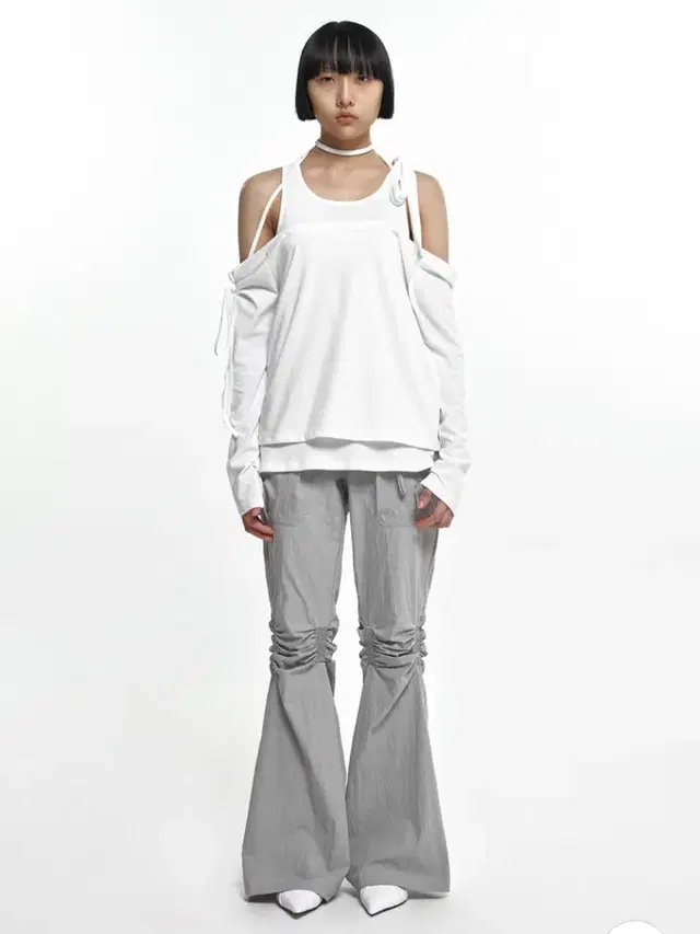 나체 EXPOSURE ZIP DETAIL PANTS GRAY nache