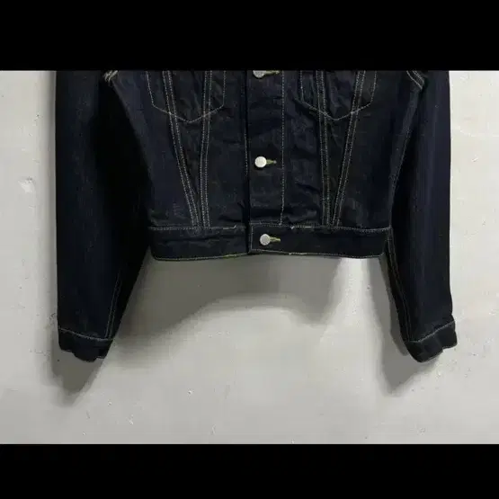 55-66 WAVE DENIM 크롭 데님 진청자켓 정품