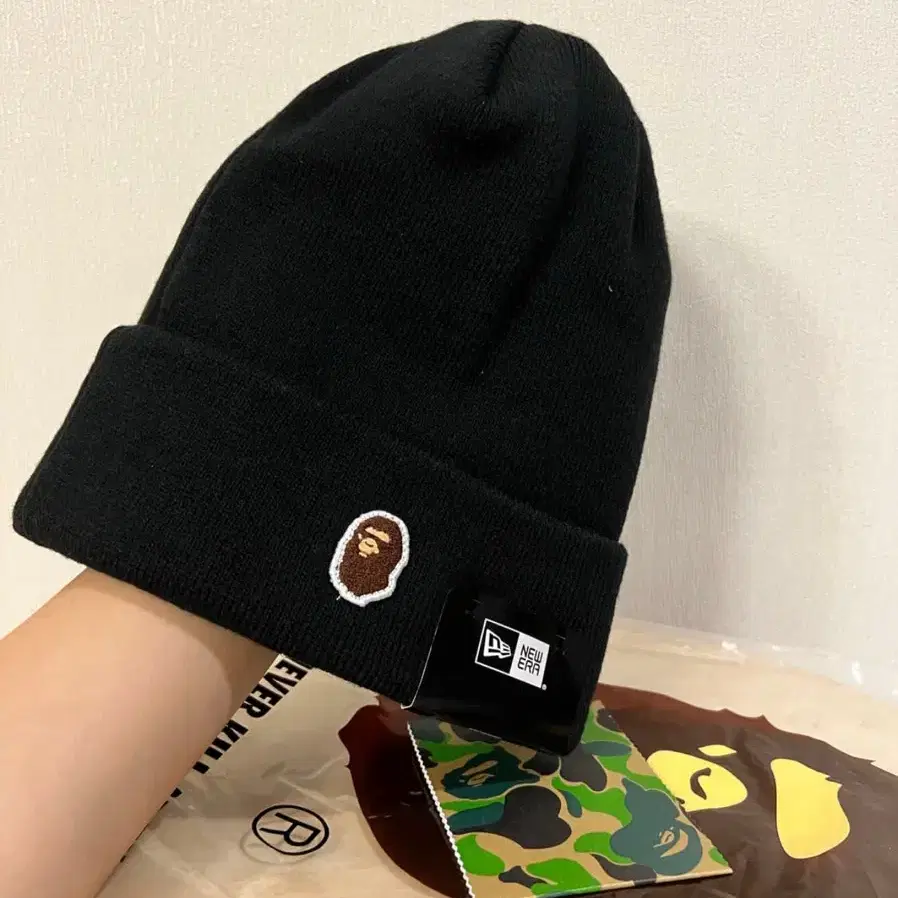 (새상품)Bape Logo Beanie Black