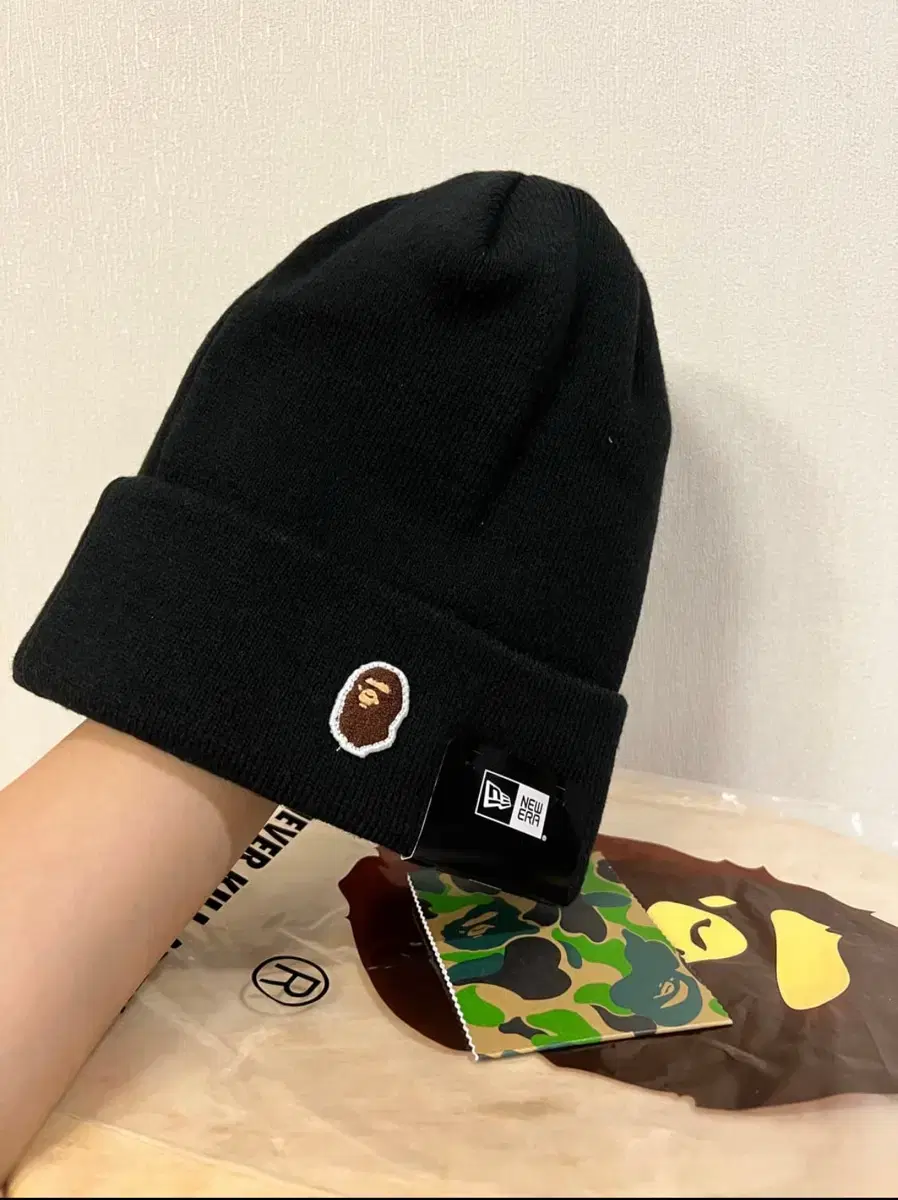 (새상품)Bape Logo Beanie Black