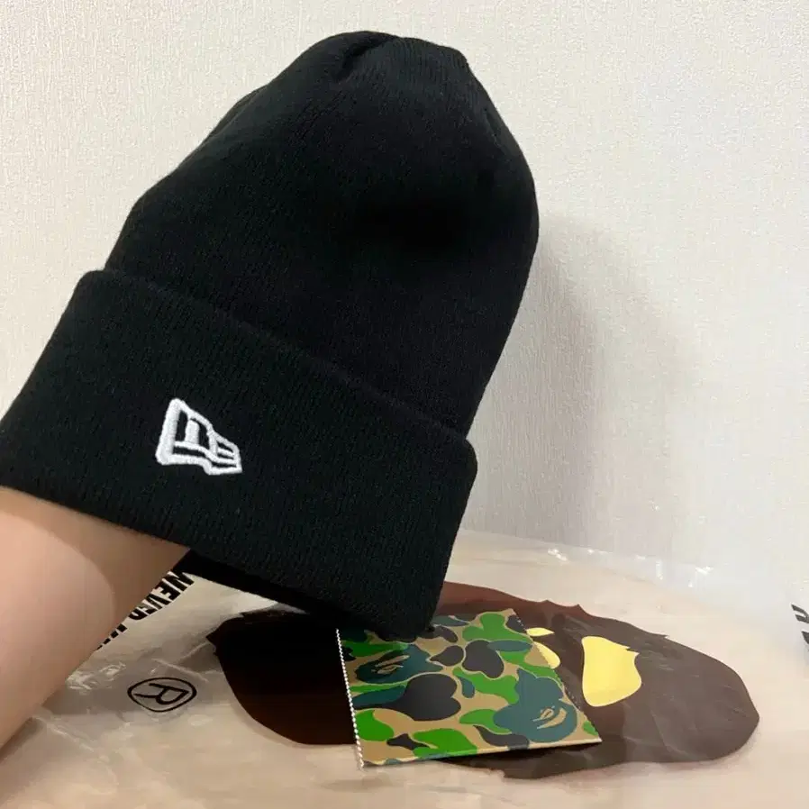 (새상품)Bape Logo Beanie Black