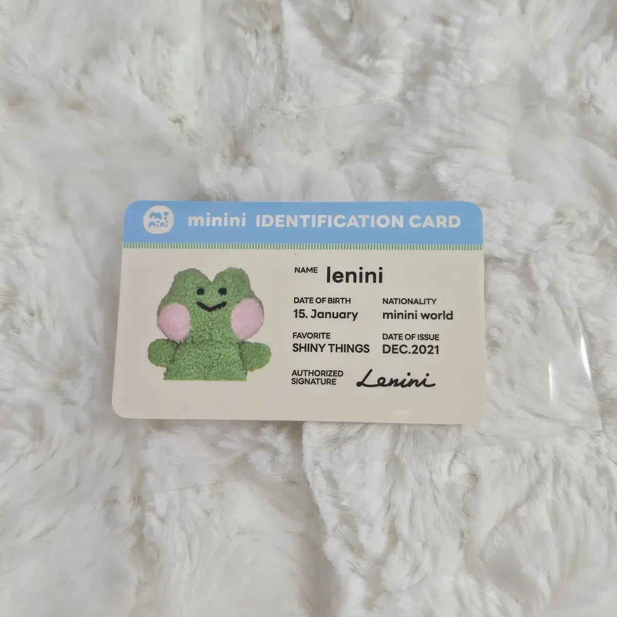 Line Friends Lenini Minini Standing doll ID Card Photo Card