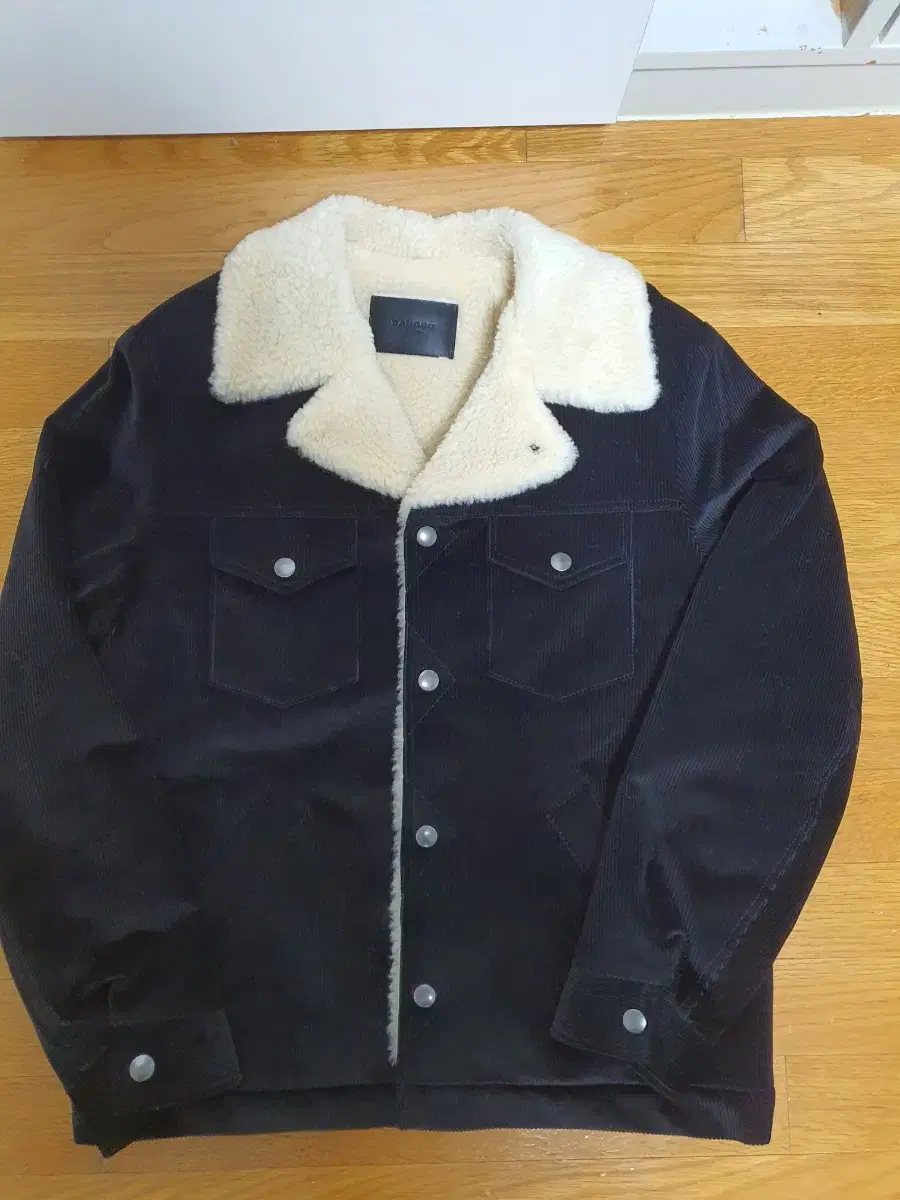 Sandro Homme Corduroy shearling jacket black sells size XL